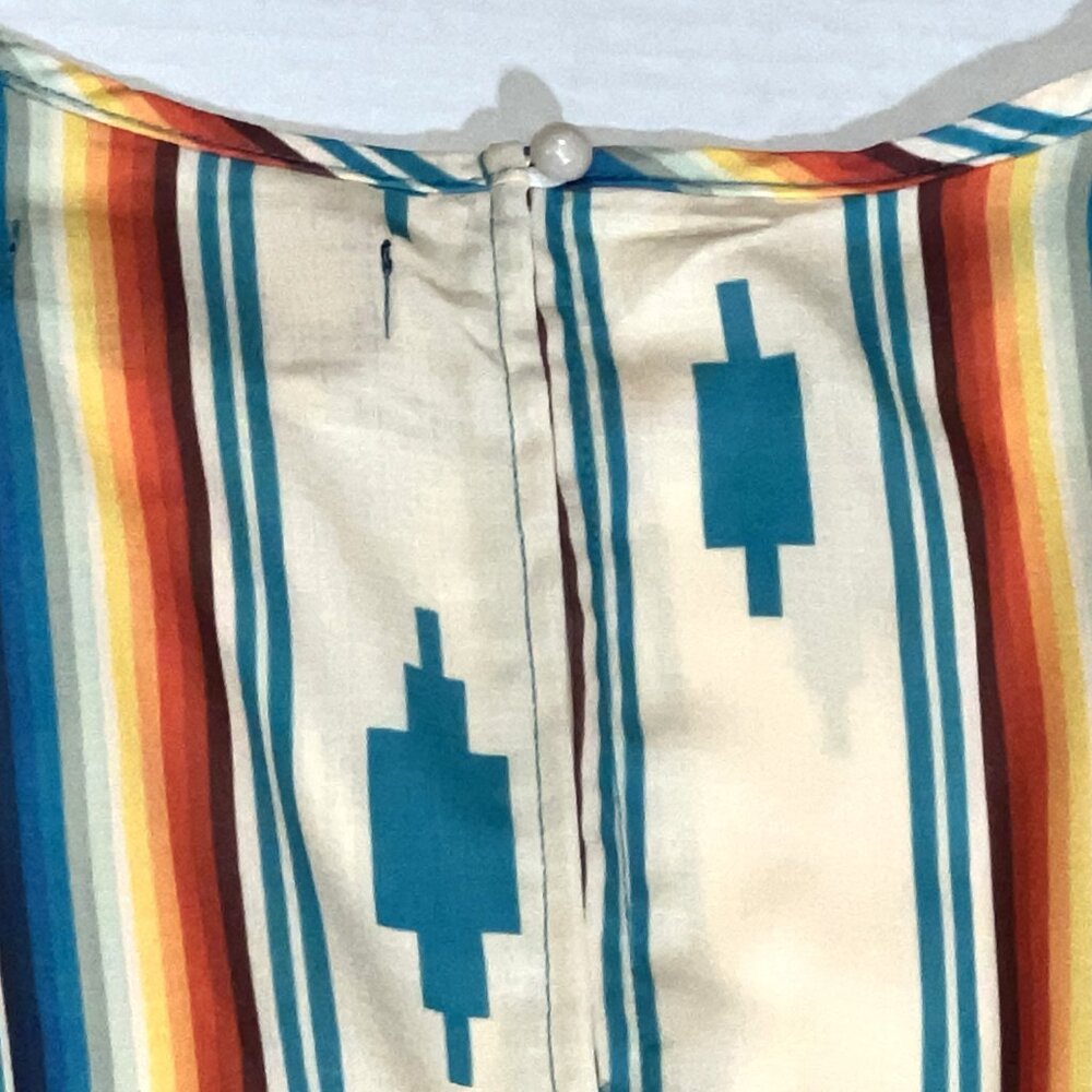 Lucky & Blessed Aztec Serape 1-Piece Jumpsuit Romper Sleeveless Striped Outfit S - Picture 9 of 10